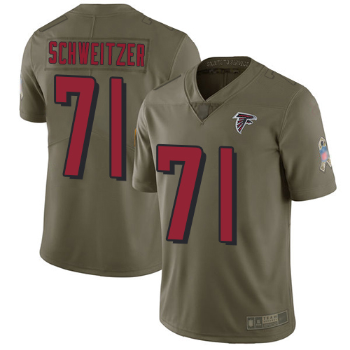 Atlanta Falcons Limited Olive Men Wes Schweitzer Jersey NFL Football #71 2017 Salute to Service->atlanta falcons->NFL Jersey
